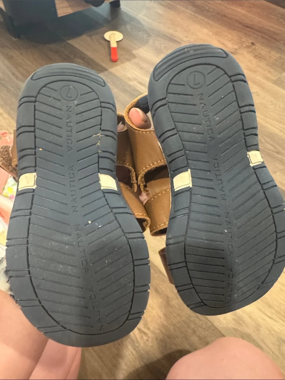 Nautica Tan/Brown Kids' Casual Hook-and-Loop Sandals